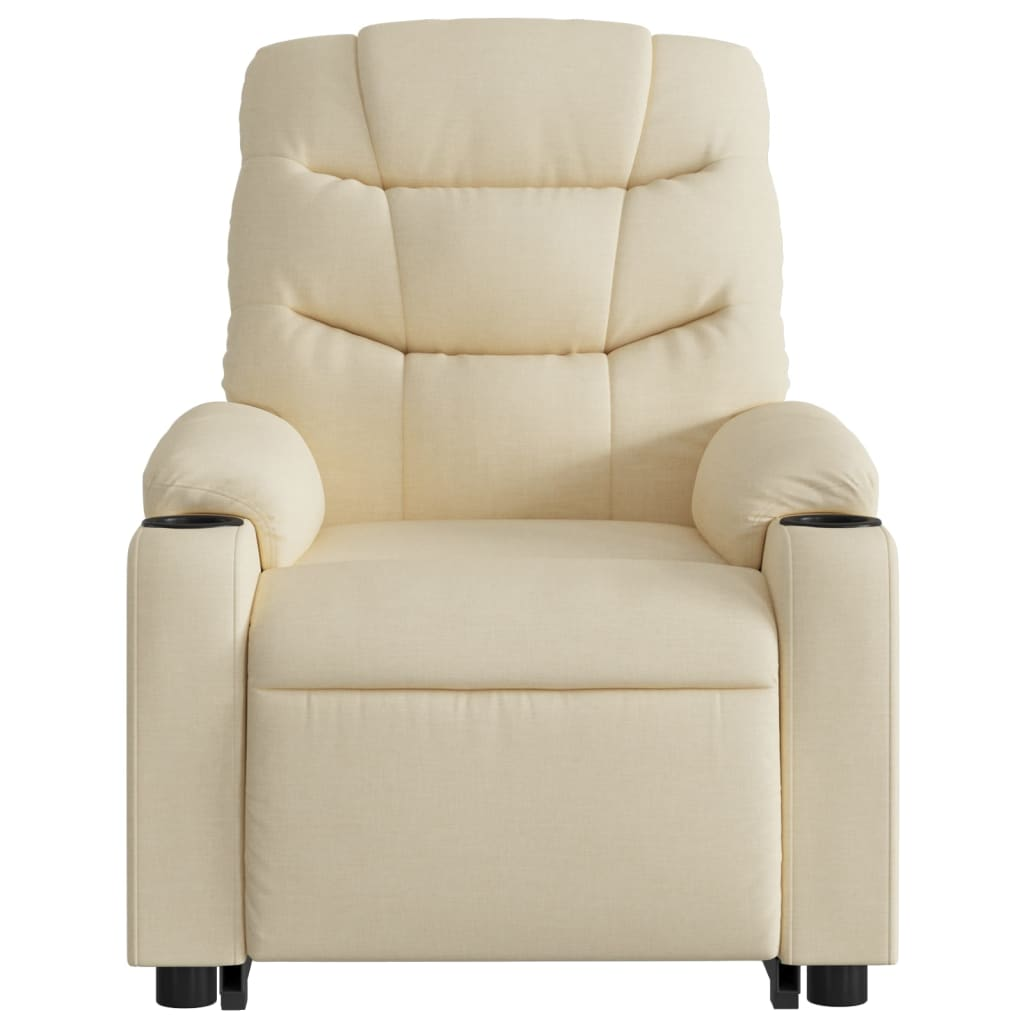 vidaXL Electric Stand up Massage Recliner Chair Cream Fabric