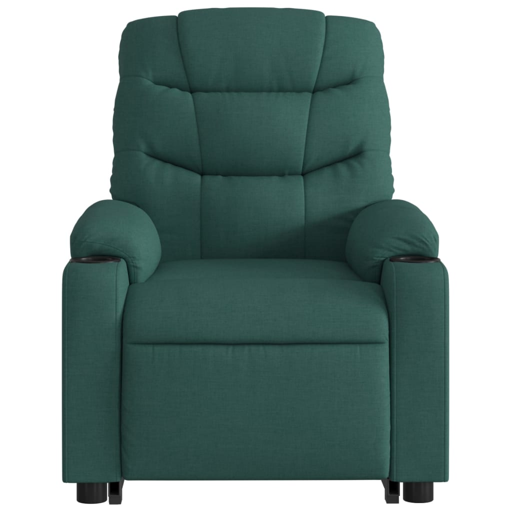 vidaXL Electric Stand up Massage Recliner Chair Dark Green Fabric