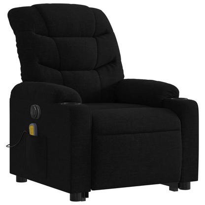 vidaXL Electric Stand up Massage Recliner Chair Black Fabric