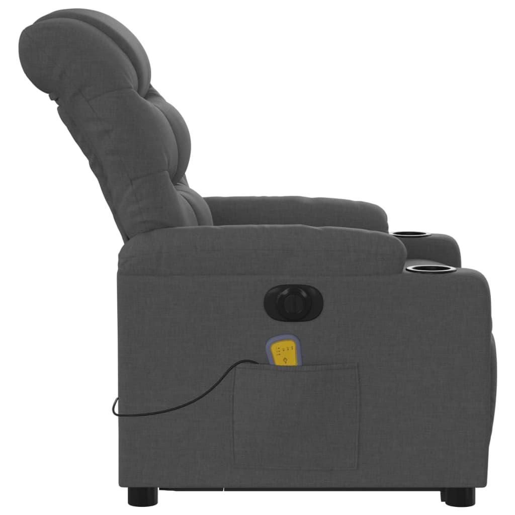 vidaXL Electric Stand up Massage Recliner Chair Dark Gray Fabric