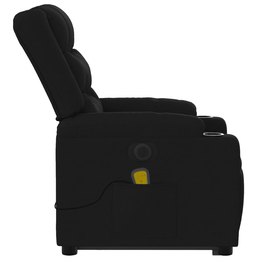 vidaXL Electric Stand up Massage Recliner Chair Black Fabric