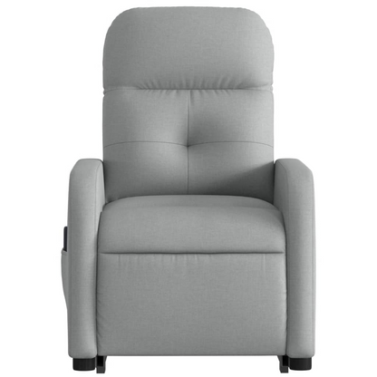 vidaXL Electric Stand up Massage Recliner Chair Light Gray Fabric