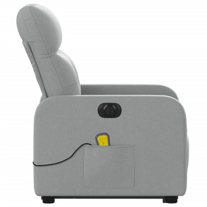 vidaXL Electric Stand up Massage Recliner Chair Light Gray Fabric