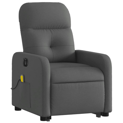 vidaXL Electric Stand up Massage Recliner Chair Dark Gray Fabric