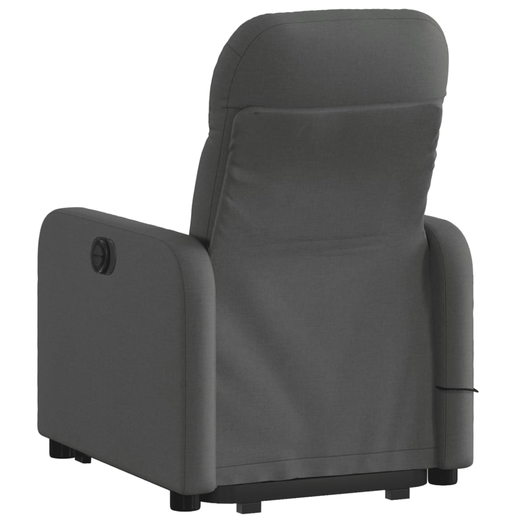 vidaXL Electric Stand up Massage Recliner Chair Dark Gray Fabric