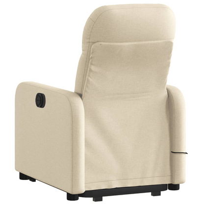 vidaXL Electric Stand up Massage Recliner Chair Cream Fabric