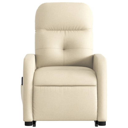 vidaXL Electric Stand up Massage Recliner Chair Cream Fabric