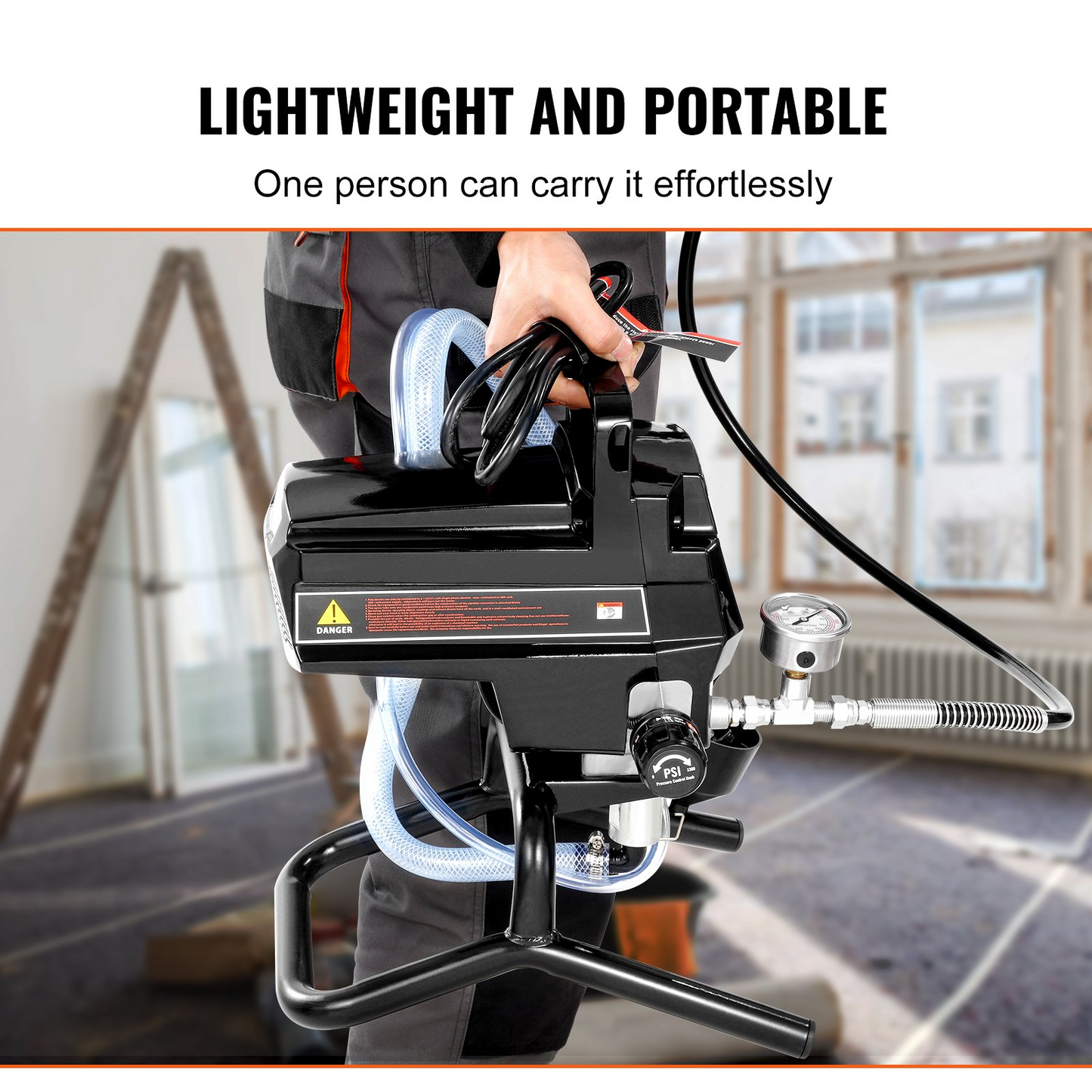 VEVOR 950W Stand Airless Paint Sprayer, 3000PSI High Efficiency Electric Airless Sprayer, Fine And Even Painting Effect, Handheld Paint Sprayers for Home Interior and Exterior Furniture and Fences