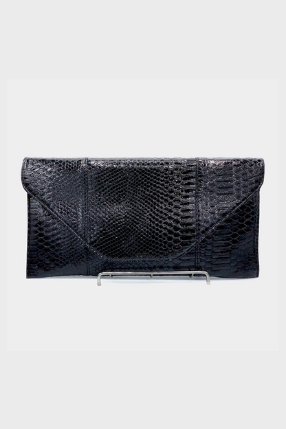 Snake Skin Envelope Clutch and Shoulder Bag