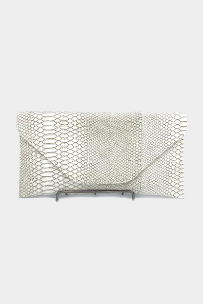 Snake Skin Envelope Clutch and Shoulder Bag