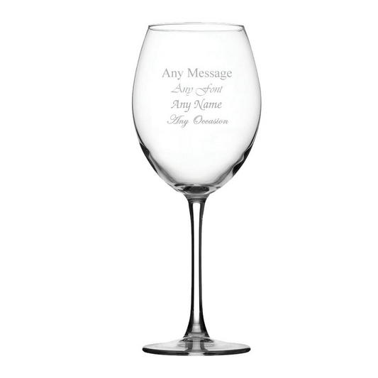 Personalised Engraved 19oz Cantina Red Wine Glass, Gift Boxed, Personalise with Any Message