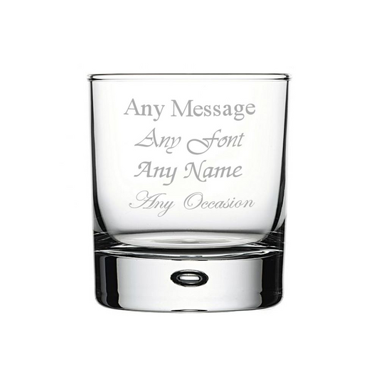 Personalised Engraved Bubble Whiskey 11.5oz Wedding  Birthday Best Man - Any Message Engraved