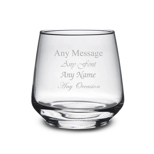 Personalised Engraved 345ml Tallo Whiskey Glass, Gift Boxed, Perfect for any Occasion