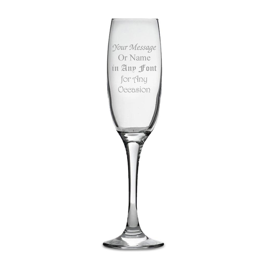 Personalised Engraved Argon Champagne Flute Wedding Wine Birthday Bridesmaid