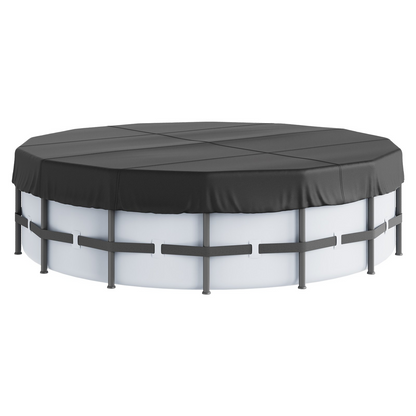 VEVOR 18 Ft Round Pool Cover, Solar Covers for Above Ground Pools, Safety Pool Cover with Drawstring Design, 420D Oxford Fabric Summer Pool Cover, Waterproof and Dustproof, Black