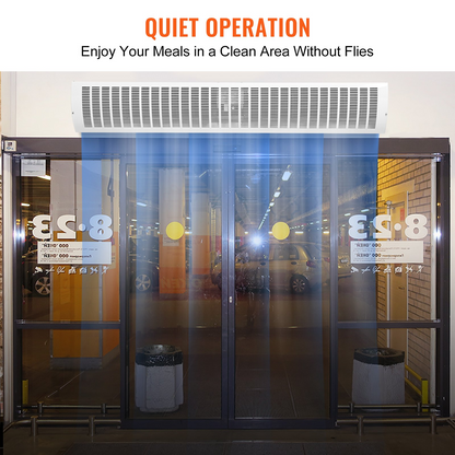 VEVOR 60" Commercial Indoor Air Curtain Super Power 2 Speeds 2100CFM, Wall Mounted Air Curtains for Doors, Indoor Over Door Fan with Heavy Duty Limit Switch, Easy-Install 110V Unheated