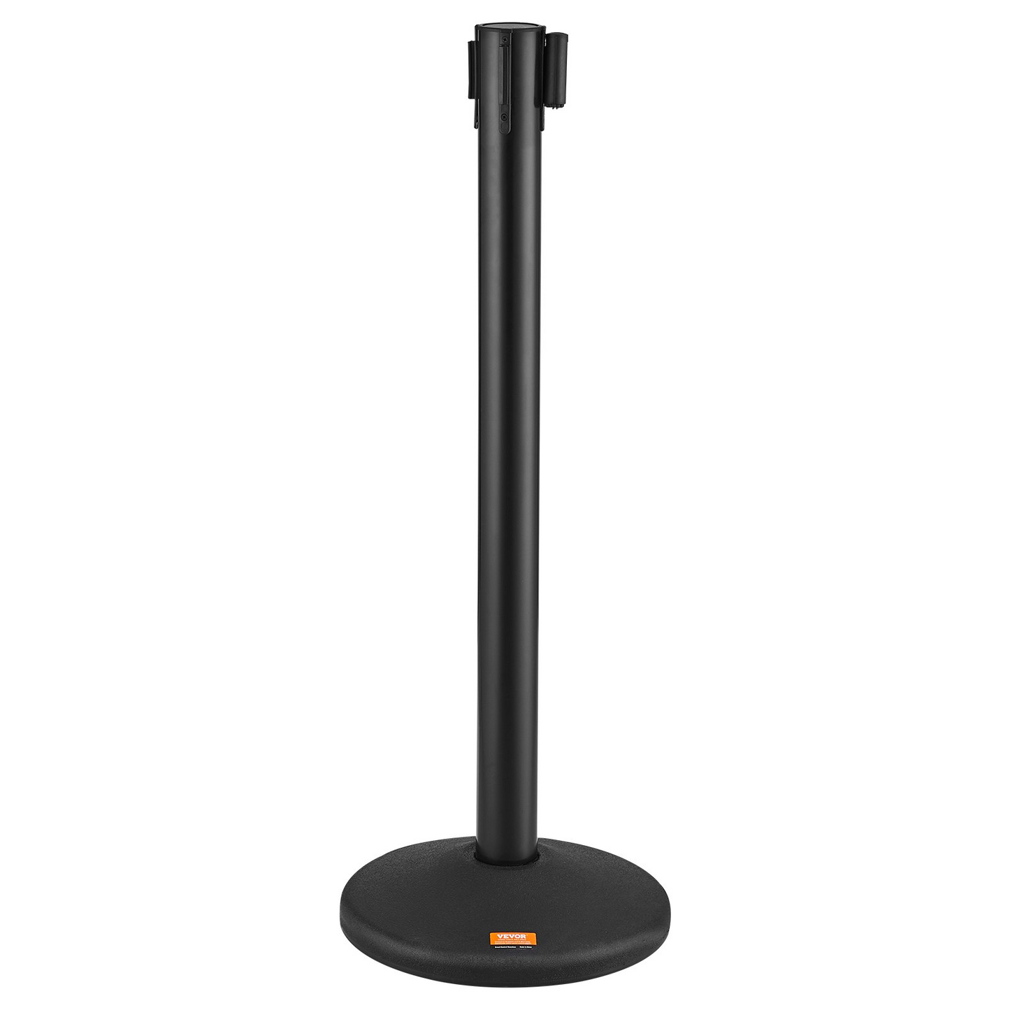 VEVOR Crowd Control Stanchions, 2-Pack Crowd Control Barriers with 6.5FT Black Retractable Belt, Plastic Stanchion Queue Post, Belt Barriers Line Divider Stanchion Set for Party, Airport, Exhibition