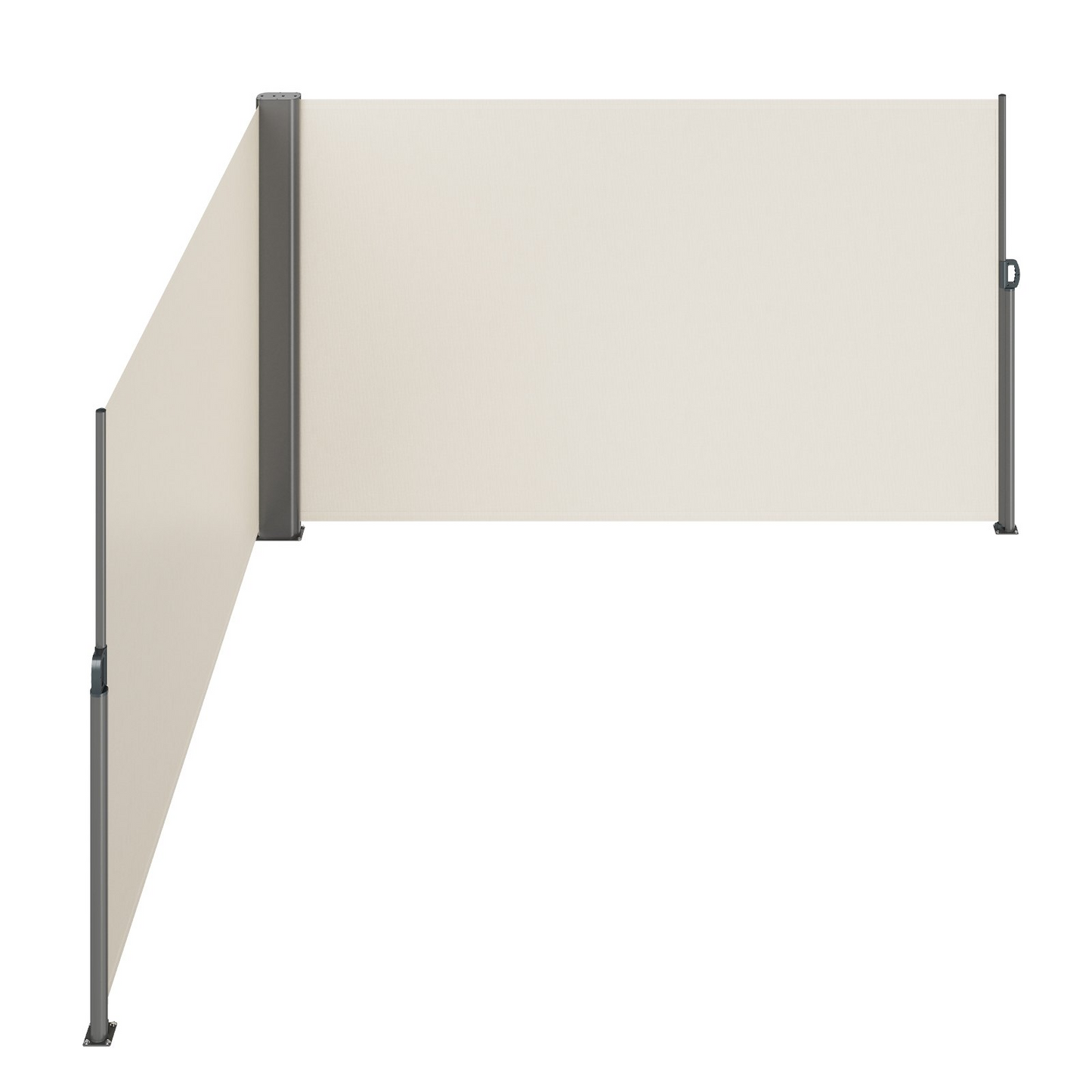 VEVOR Beige Retractable 63''*236'' Awning-Rugged Full Aluminum Rust-Proof; Patio Sunshine Screen; Privacy Divider; Wind Screen. Longer Service Life, Suitable for Courtyard, Roof Terraces and Pools