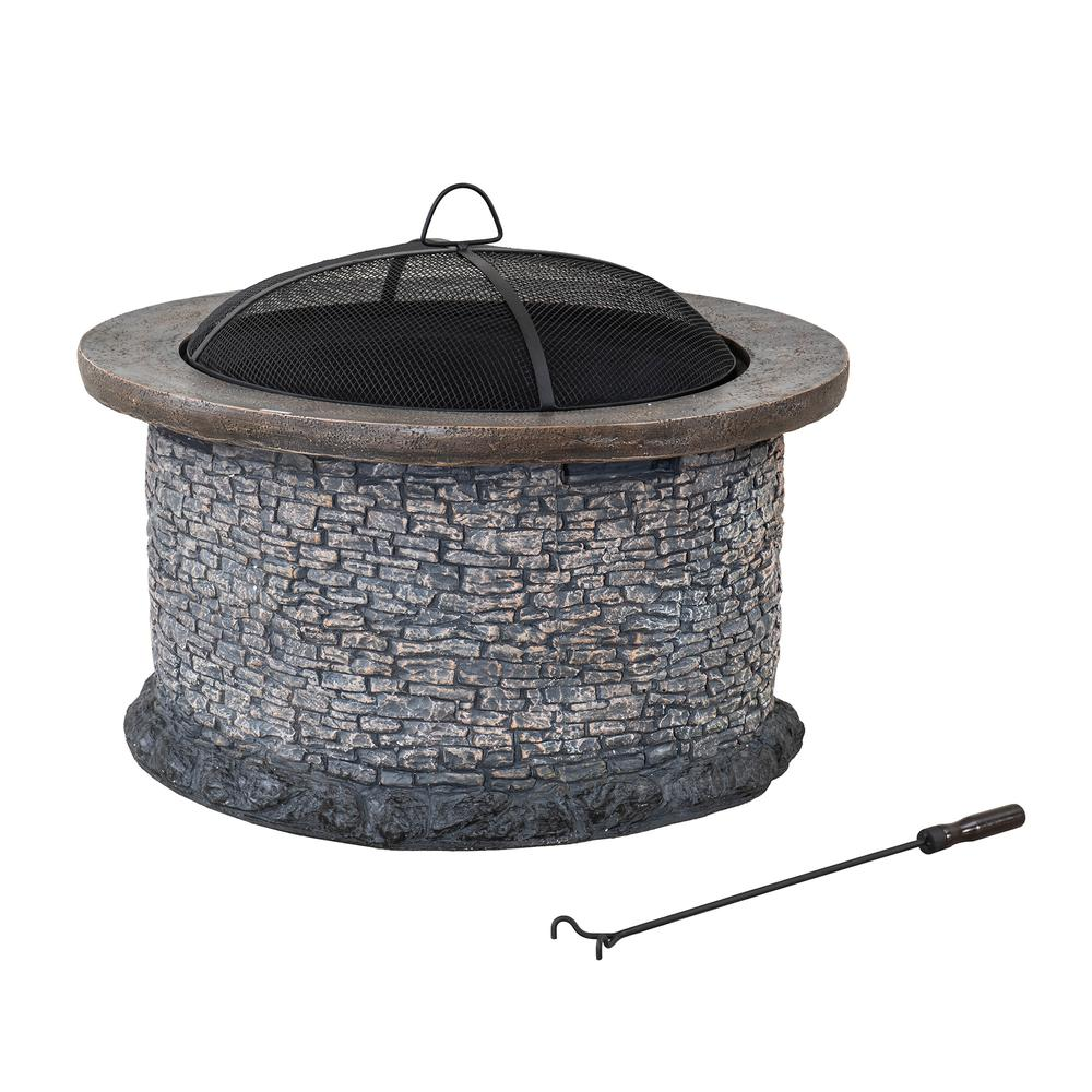 Fire Pit for Outside, Outdoor Stone Wood Burning Firepits