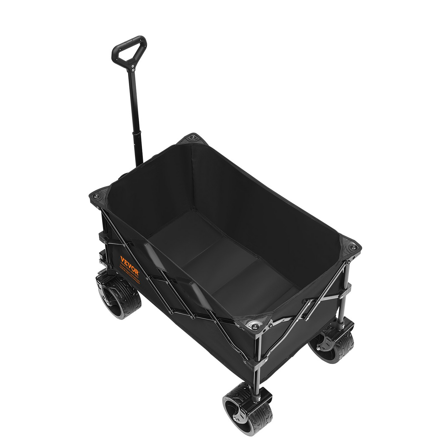 VEVOR Collapsible Folding Wagon, 220 L Beach Wagon Cart with All-Terrain Wheels, Heavy Duty Folding Wagon Cart Max 330 lbs with Drink Holders, Sports Wagon for Camping, Shopping, Garden