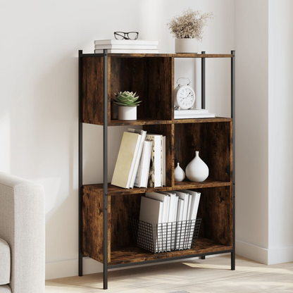 vidaXL Bookcase Smoked Oak 28.3"x11"x42.9" Engineered Wood