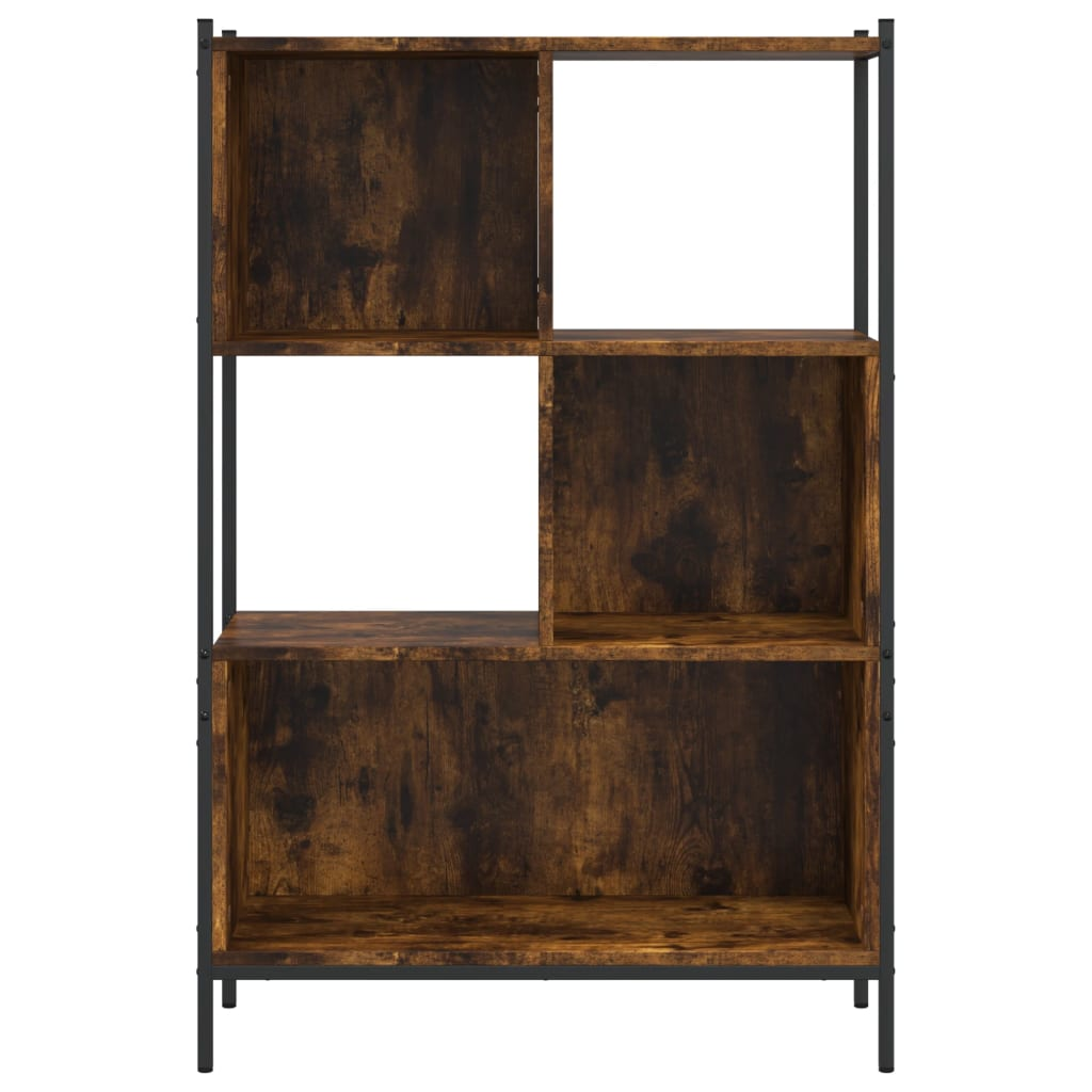 vidaXL Bookcase Smoked Oak 28.3"x11"x42.9" Engineered Wood