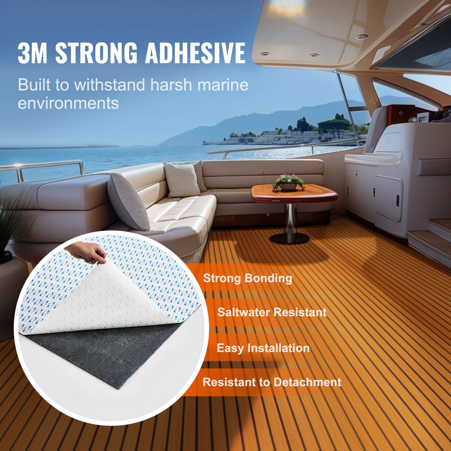 VEVOR Boat Flooring, EVA Foam Boat Decking 94.5" x 35.4", Non-Slip Self-Adhesive Flooring, 23.2 sq.ft Marine Carpet for Boats, Yacht, Pontoon, Kayak Decking