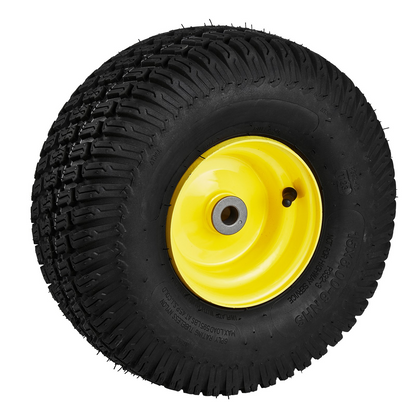 VEVOR Lawn Mower Tires with Rim, 15x6-6" Tubeless Tractor Tires, 2-Pack Tire and Wheel Assembly, S-Turf Pneumatic Tires, 3" Offset Hub, 3/4" Bushing Size, 16 PCS Adapters for Riding Mower Lawn Tractor