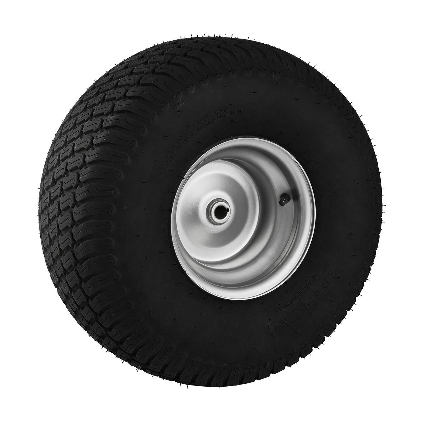 VEVOR Lawn Mower Tires with Rim, 20x8-8" Tubeless Tractor Tires, 2-Pack Tire and Wheel Assembly, S-Turf Pneumatic Tires with 3.5" Offset Hub and 3/4" Bushing Size, for Riding Mowers Lawn Tractors