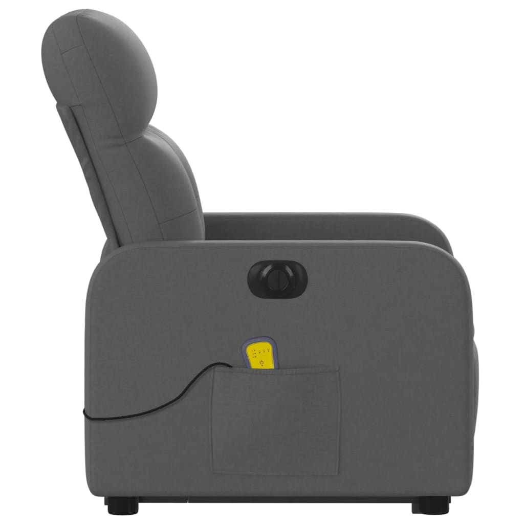 vidaXL Electric Stand up Massage Recliner Chair Dark Gray Fabric