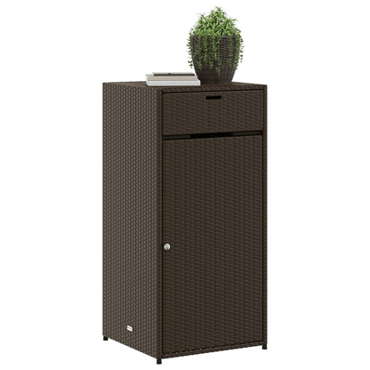 vidaXL Patio Storage Cabinet Brown 21.7"x21.7"x43.7" Poly Rattan