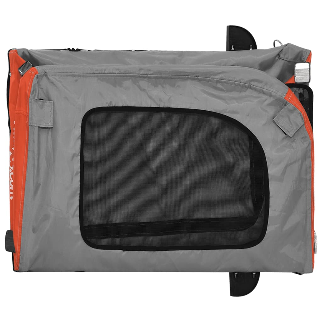 vidaXL Pet Bike Trailer Orange and Gray Oxford Fabric and Iron