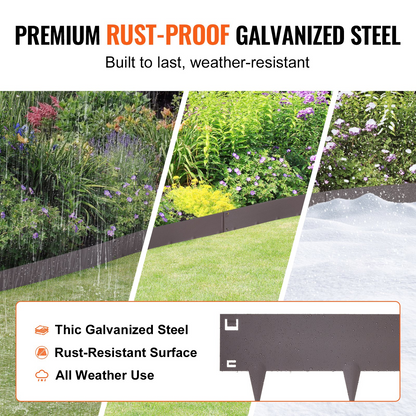 VEVOR Steel Landscape Edging 5-pack Steel Garden Edging Borders 39" L x 3" H