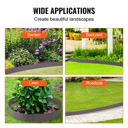 VEVOR Steel Landscape Edging 5-pack Steel Garden Edging Borders 39" L x 3" H