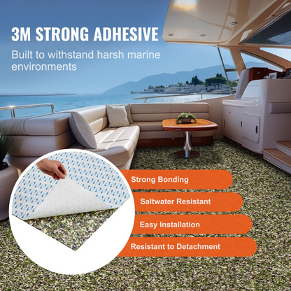 VEVOR Boat Flooring, EVA Foam Boat Decking 94.5" x 23.6", Non-Slip Self-Adhesive Flooring, 31.1sq.ft 2 Rolls of Marine Carpet for Boats, Yacht, Pontoon, Kayak Decking