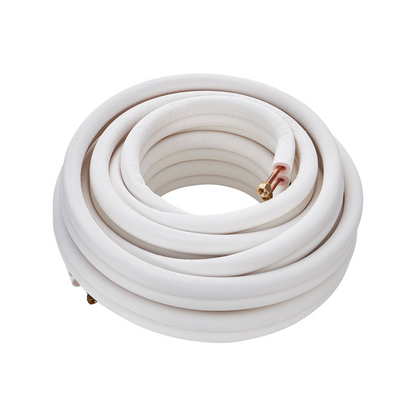 VEVOR 50FT Mini Split Line Set, 1/4" & 3/8" O.D Copper Pipes Tubing and Triple-Layer Insulation, for Mini Split Air Conditioning Refrigerant or Heating Pump Equipment & HVAC with Wrapping Strips.