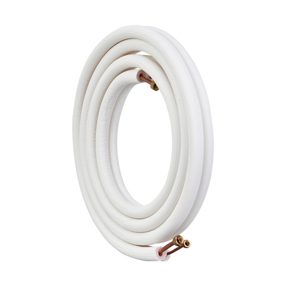 VEVOR 16FT Mini Split Line Set, 1/4" & 3/8" O.D Copper Pipes Tubing and Triple-Layer Insulation, for Air Conditioning or Heating Pump Equipment & HVAC with Rich Accessories (18ft Connection Cable)