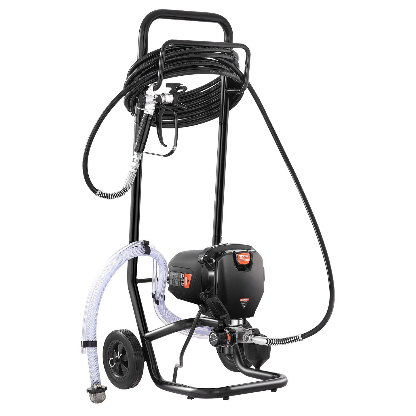 VEVOR 750W Stand Airless Paint Sprayer, 3000PSI High Efficiency Electric Airless Sprayer With Cart, Fine And Even Painting Effect, Paint Sprayers for Home Interior and Exterior Furniture and Fences