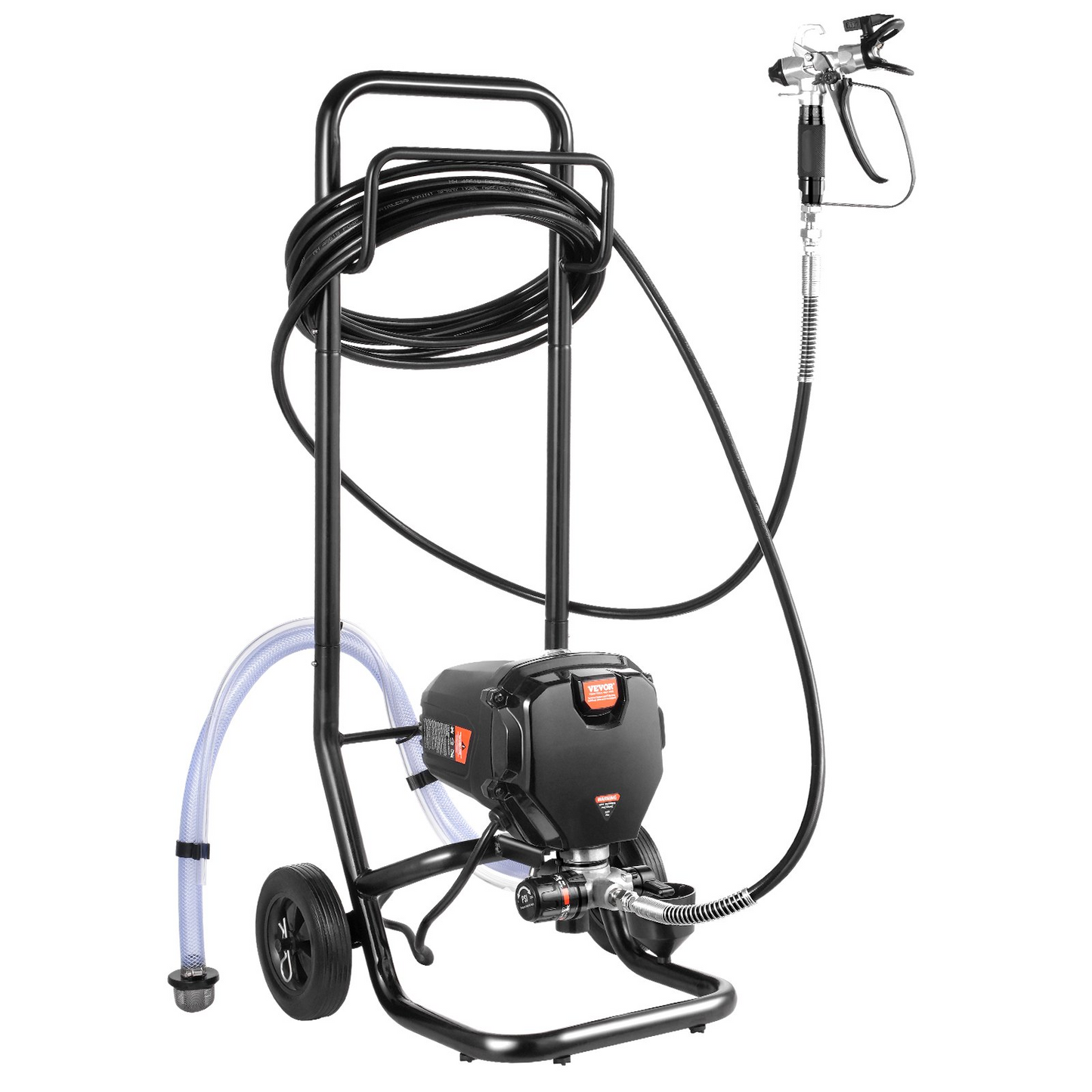 VEVOR 750W Stand Airless Paint Sprayer, 3000PSI High Efficiency Electric Airless Sprayer With Cart, Fine And Even Painting Effect, Paint Sprayers for Home Interior and Exterior Furniture and Fences