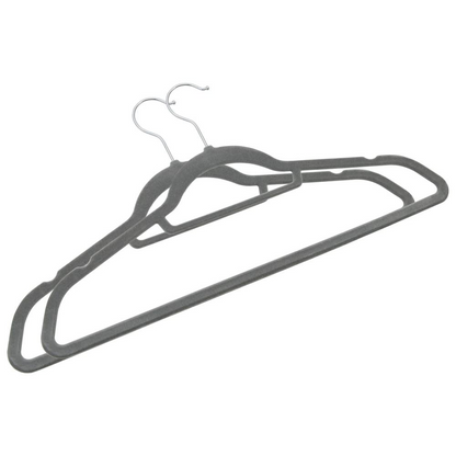 50 pcs Clothes Hanger Set Anti-slip Gray Velvet