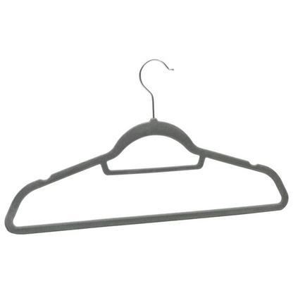 50 pcs Clothes Hanger Set Anti-slip Gray Velvet