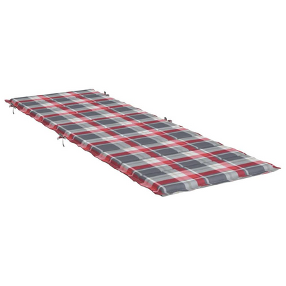 Sun Lounger Cushion Red Check Pattern 73.2"x22.8"x1.2"