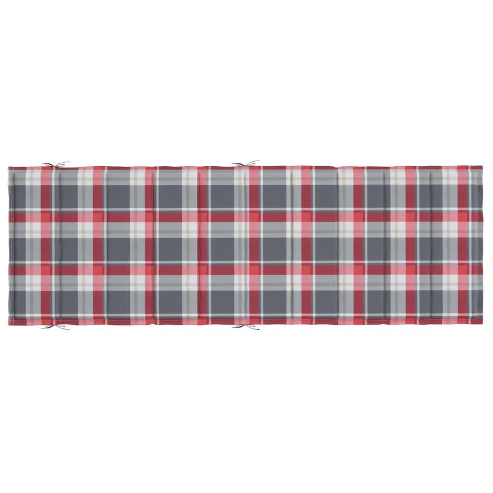 Sun Lounger Cushion Red Check Pattern 73.2"x22.8"x1.2"