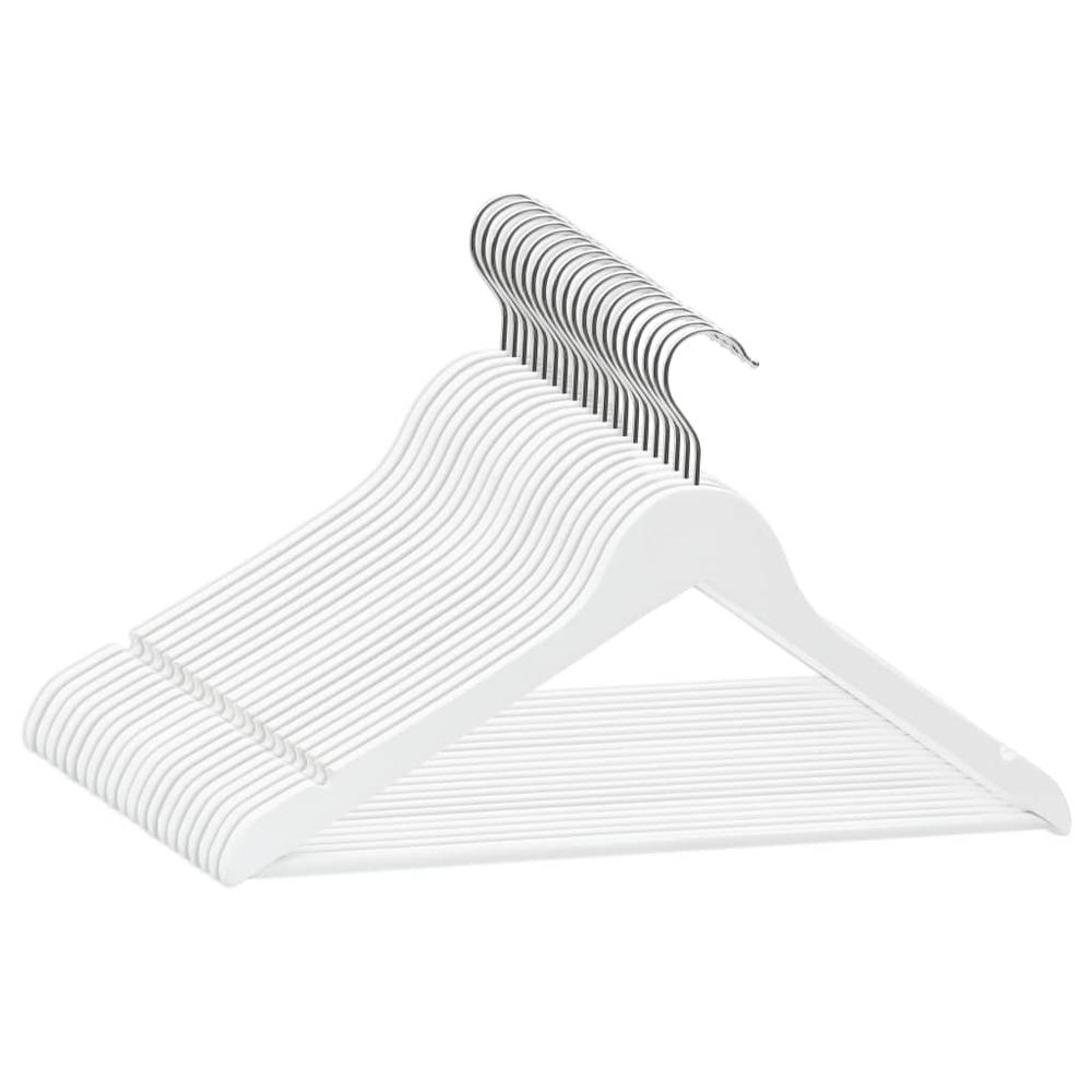 20 pcs Clothes Hanger Set Non-slip White Hardwood