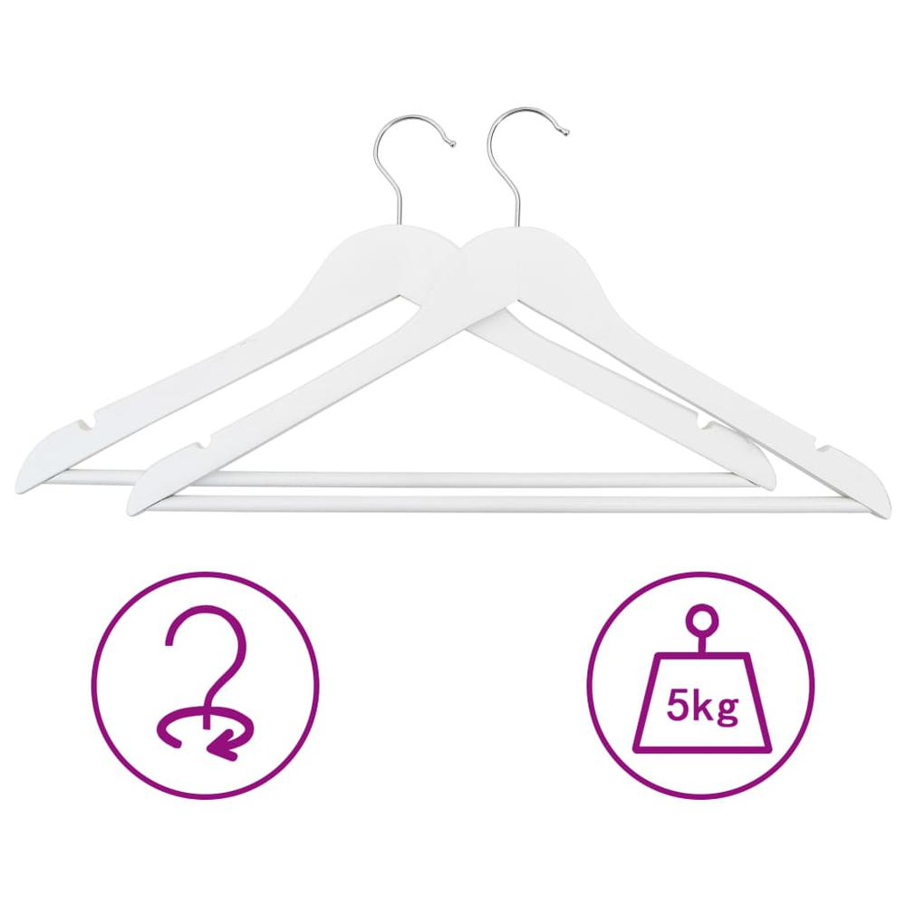 20 pcs Clothes Hanger Set Non-slip White Hardwood