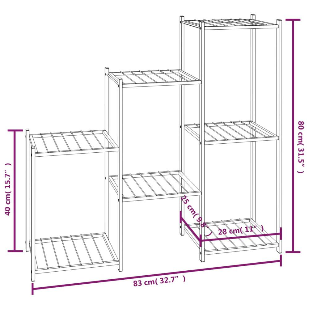 Flower Stand 32.7"x9.8"x31.5" Black Iron