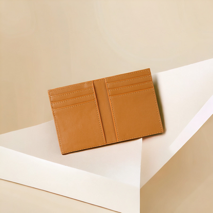 Cactus Leather BiFold Card Wallet - Cognac