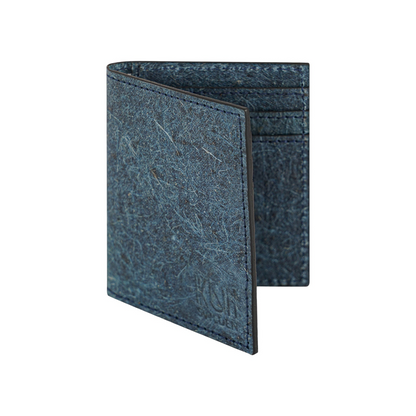 Coconut Leather BiFold Card Wallet - Dark Indigo