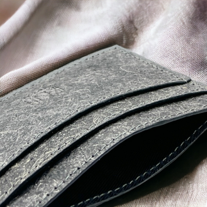 Coconut Leather Card Holder - Dark Grey