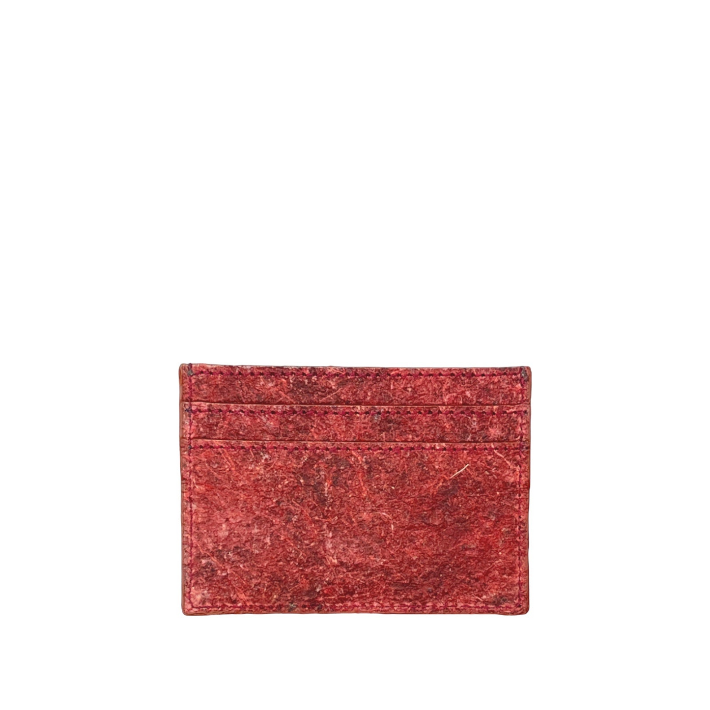 Coconut Leather Card Holder - Wine Red